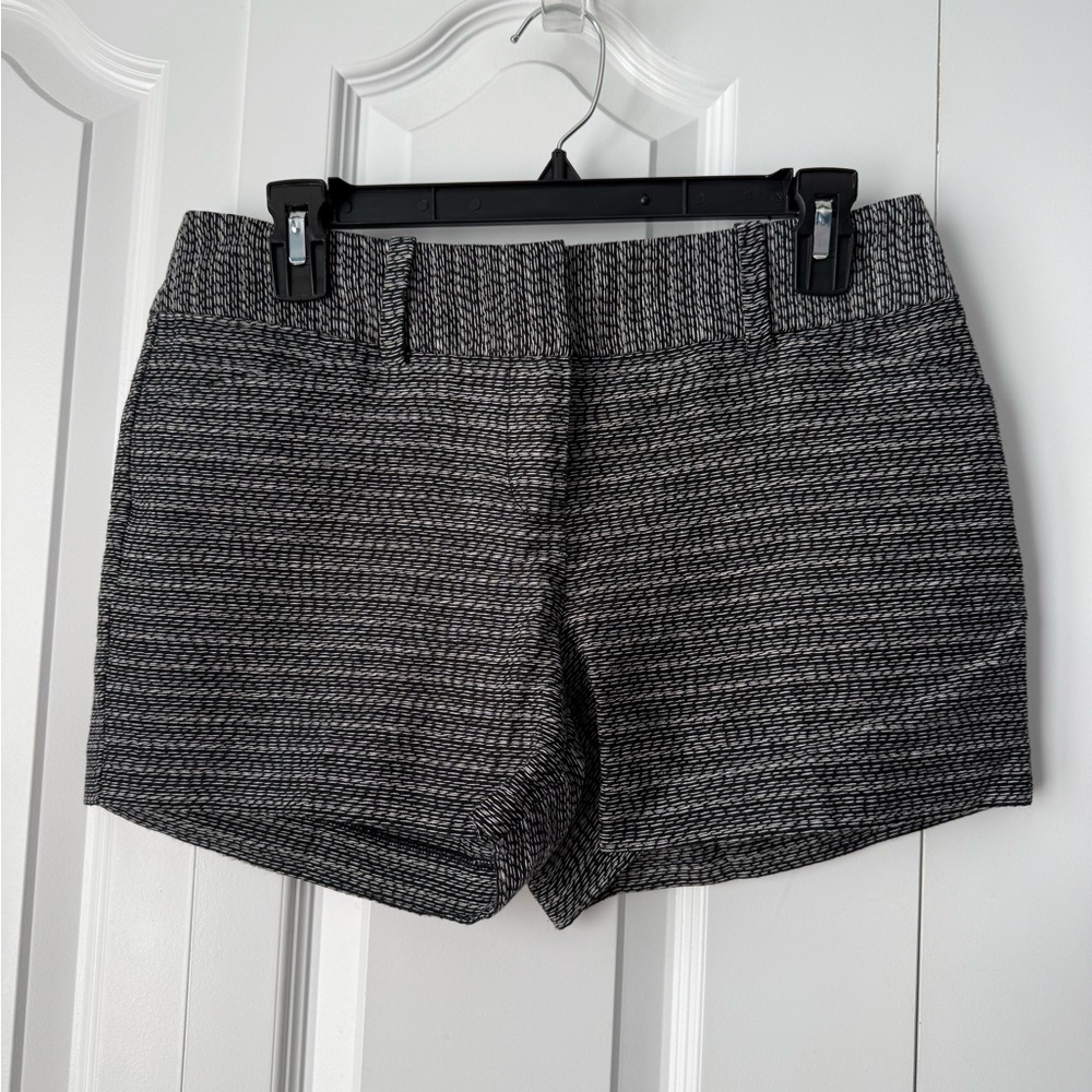 Ann Taylor Factory Black & White High-Waist Textured Shorts